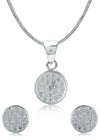 Designer Pure 92.5 Sterling Silver CZ Pendant Set