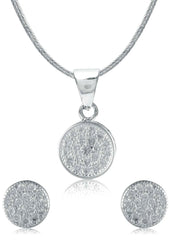 Designer Pure 92.5 Sterling Silver CZ Pendant Set - Pendant Set