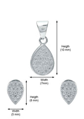 Designer Pure 92.5 Sterling Silver CZ Pendant Set with Chain - Pendant Set