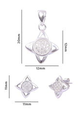 Designer Pure 92.5 Sterling Silver CZ Pendant Set with Chain - Pendant Set