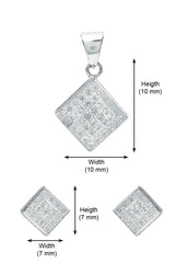 Designer Pure 92.5 Sterling Silver CZ Pendant Set with Chain - Pendant Set