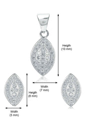 Designer Pure 92.5 Sterling Silver CZ Pendant Set with Chain - Pendant Set