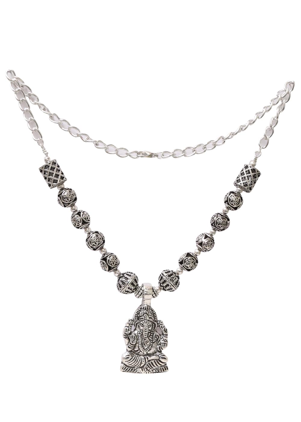 Designer Sitting Ganesha Necklace - Necklace
