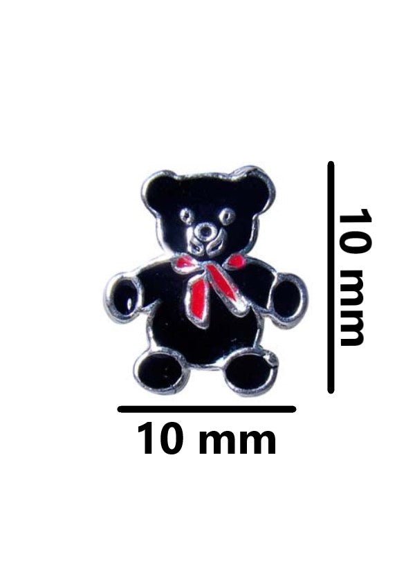Elegant Enamel Black Teddy Studs - Studs