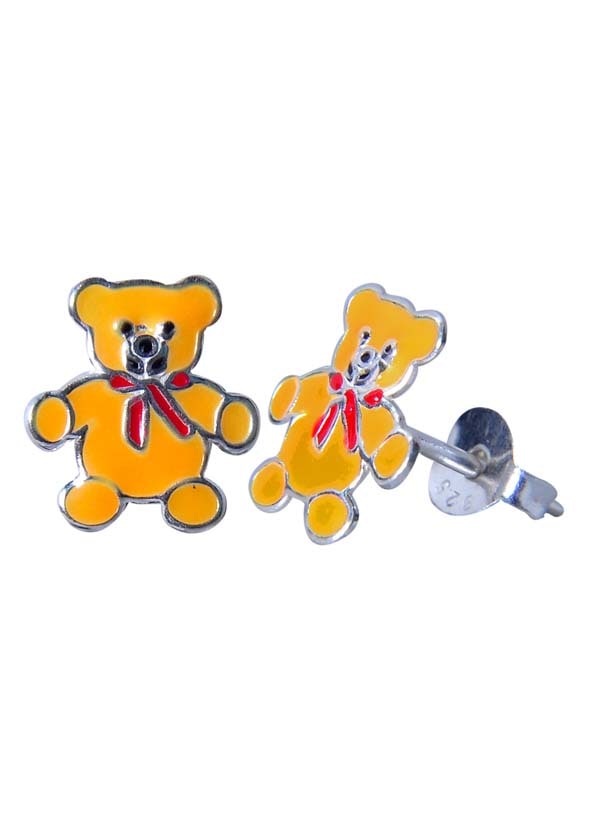 Elegant Enamel Orange Teddy Studs - Studs