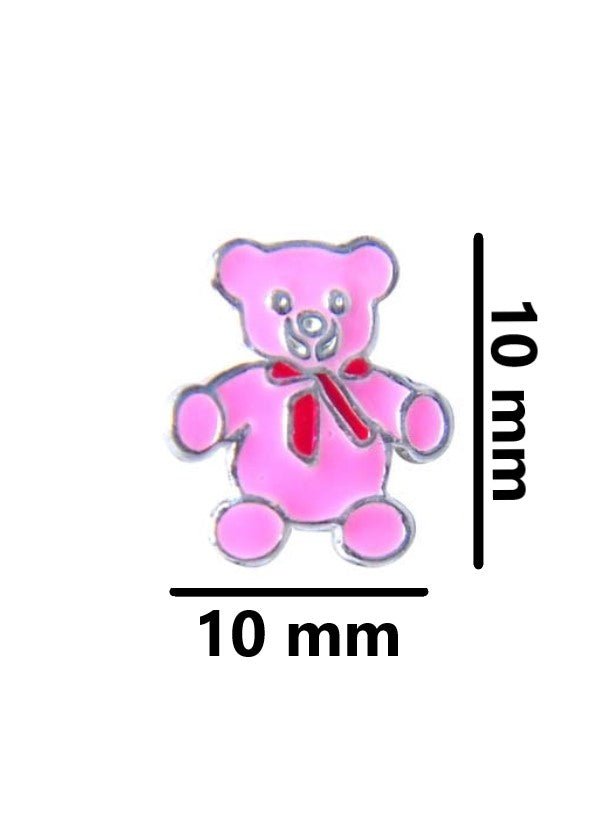 Elegant Enamel Pink Teddy Studs - Studs