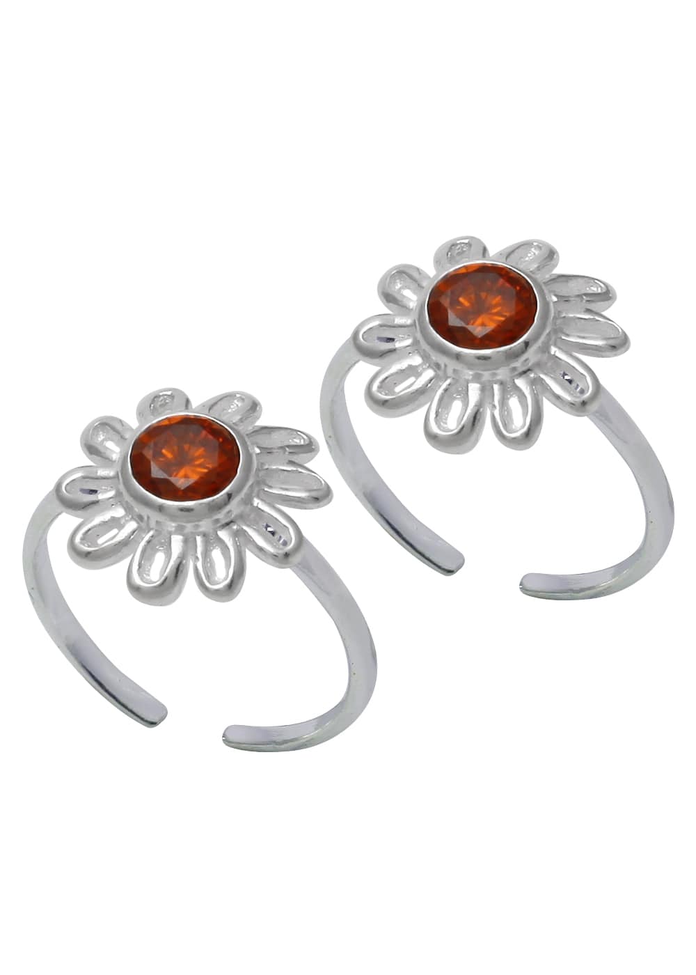 Elite pair of Cubic Zirconia Toe Rings in 92.5 Sterling Silver - Toe Rings
