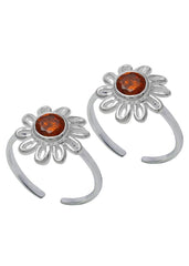 Elite pair of Cubic Zirconia Toe Rings in 92.5 Sterling Silver - Toe Rings