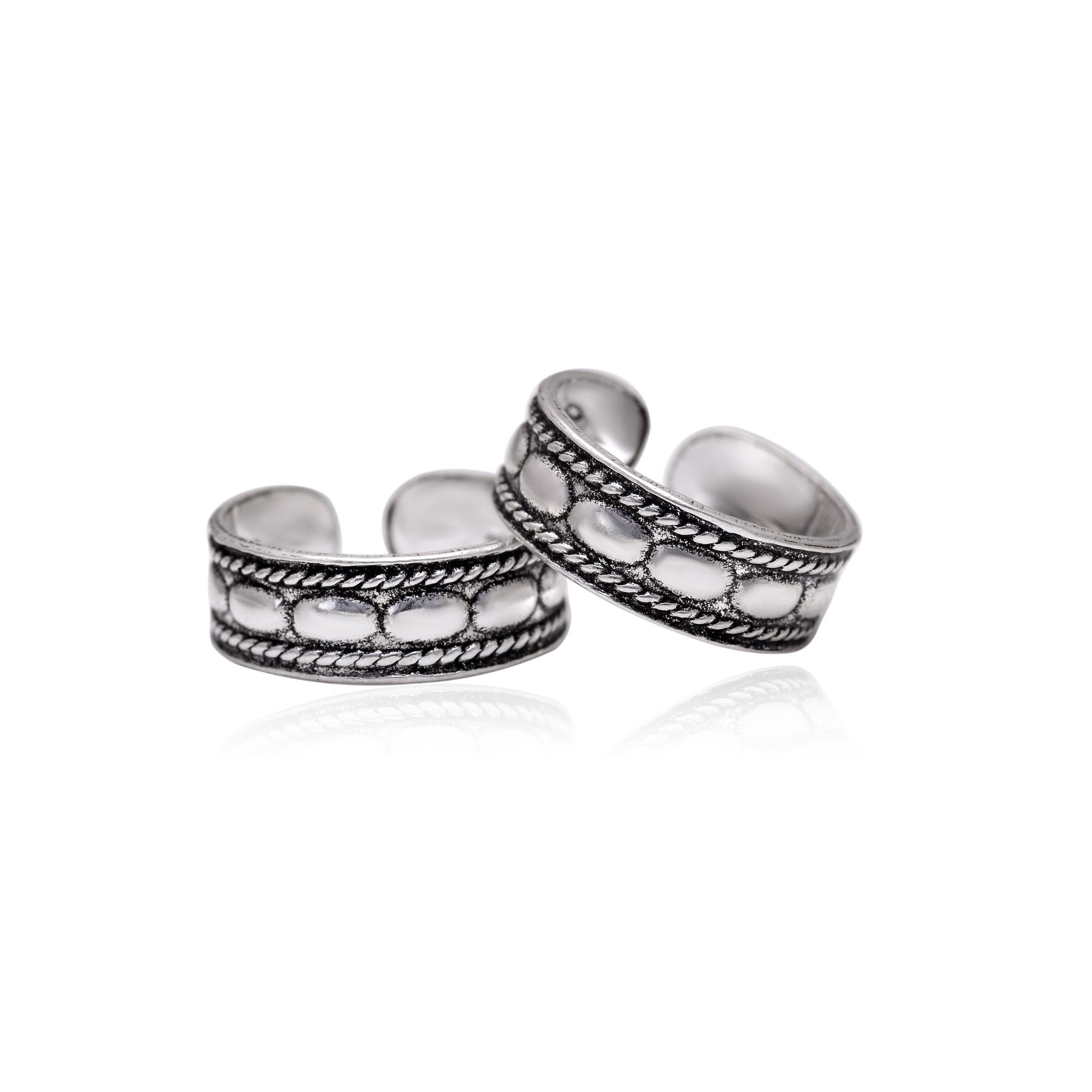 Fashionable Oxidized Toe Rings in 925 Silver - Toe Rings