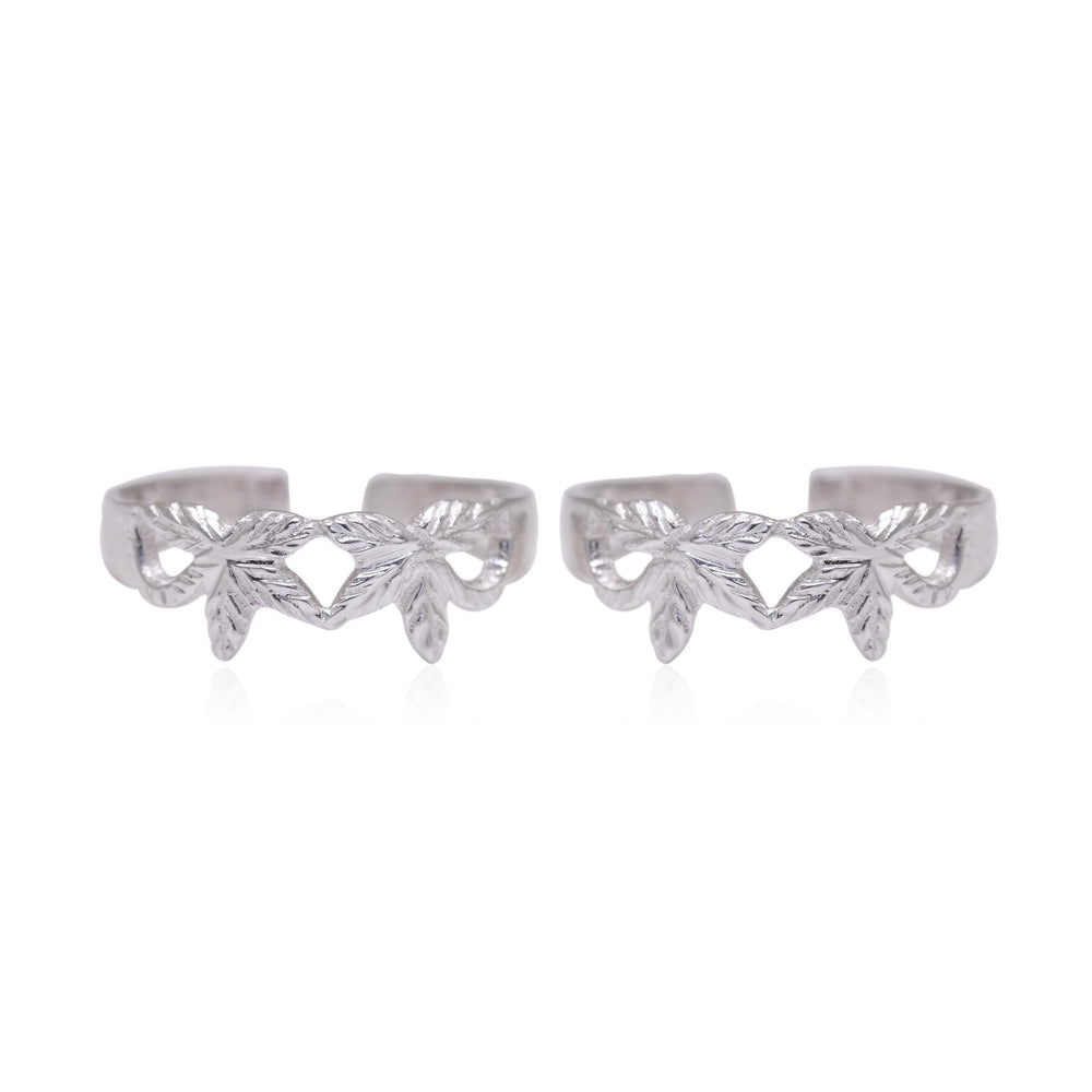 Fashionable pair of Toe Rings Bichiya in 925 Silver - Toe Rings