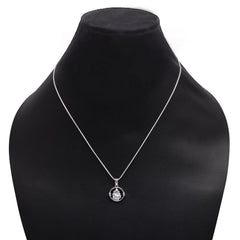 Ganesha 92.5 Sterling Silver Unisex Pendant with Cz Stones and 18 inch Chain - Pendants