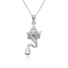 Ganesha with Temple Bell 92.5 Sterling Silver Unisex Pendant with Cz Stones