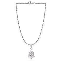 Ganpati 92.5 Sterling Silver Small Pendant with 18 inch Chain - Pendants