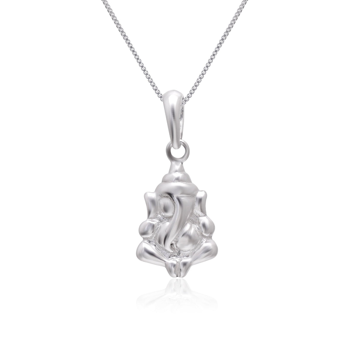 Ganpati 92.5 Sterling Silver Small Pendant with 18 inch Chain - Pendants