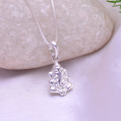 Ganpati 92.5 Sterling Silver Small Pendant with 18 inch Chain - Pendants