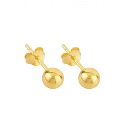 Gold Plated 6 mm Piercing Ball 925 Silver Stud Earrings - Studs