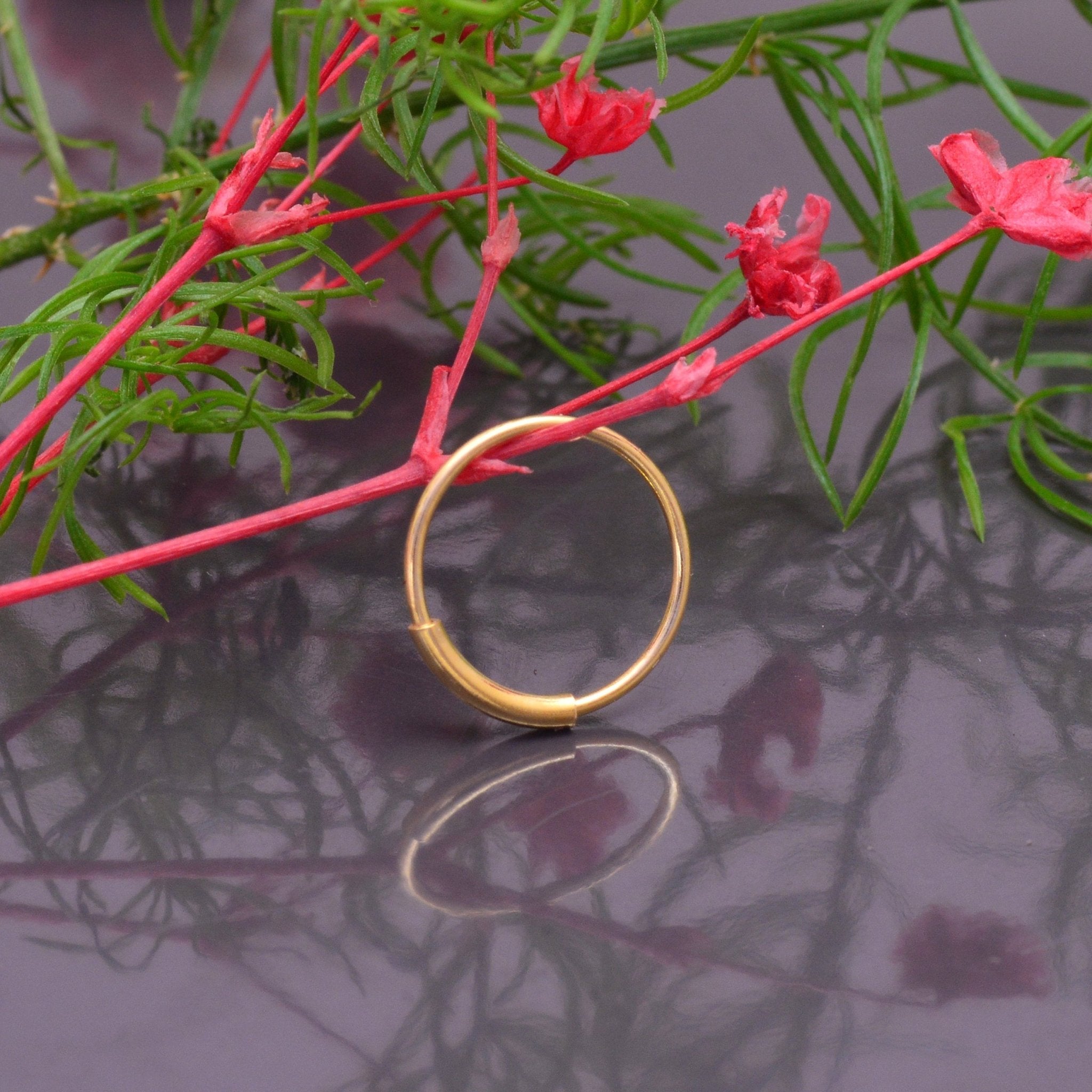 Gold Plated 92.5 Sterling Silver 6 mm Nose Ring - Silver Nose Ring