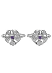 Good Looking pair of Cubic Zirconia Toe Rings in 92.5 Sterling Silver - Toe Rings