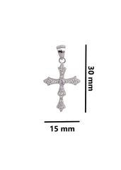 Holy Cross Pure 92.5 Sterling Silver Unisex Pendant with Cz Stones for Men - Pendants
