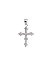 Holy Cross Pure 92.5 Sterling Silver Unisex Pendant with Cz Stones for Men - Pendants