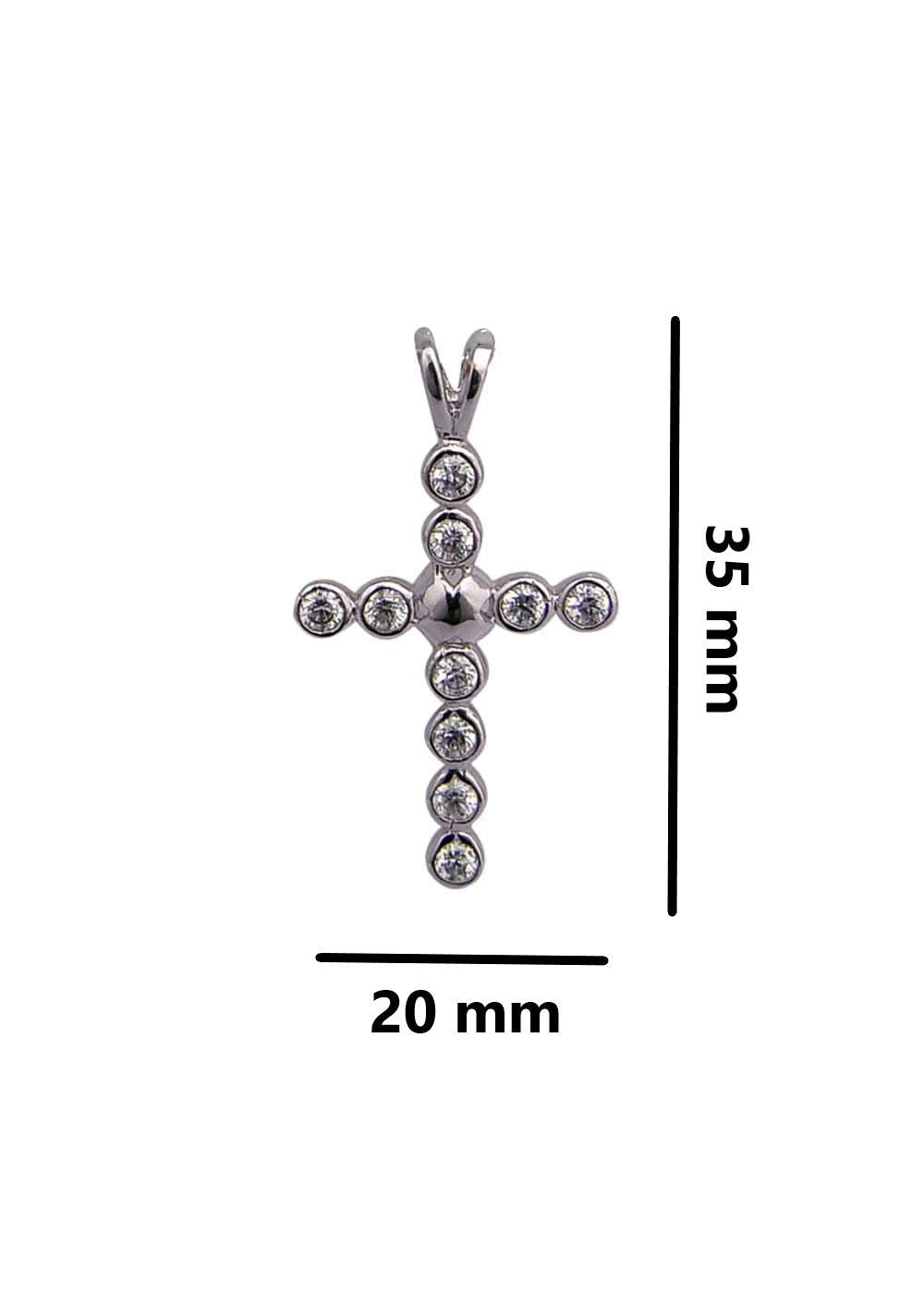 Holy Cross Pure 92.5 Sterling Silver Unisex Pendant with Cz Stones - Pendants