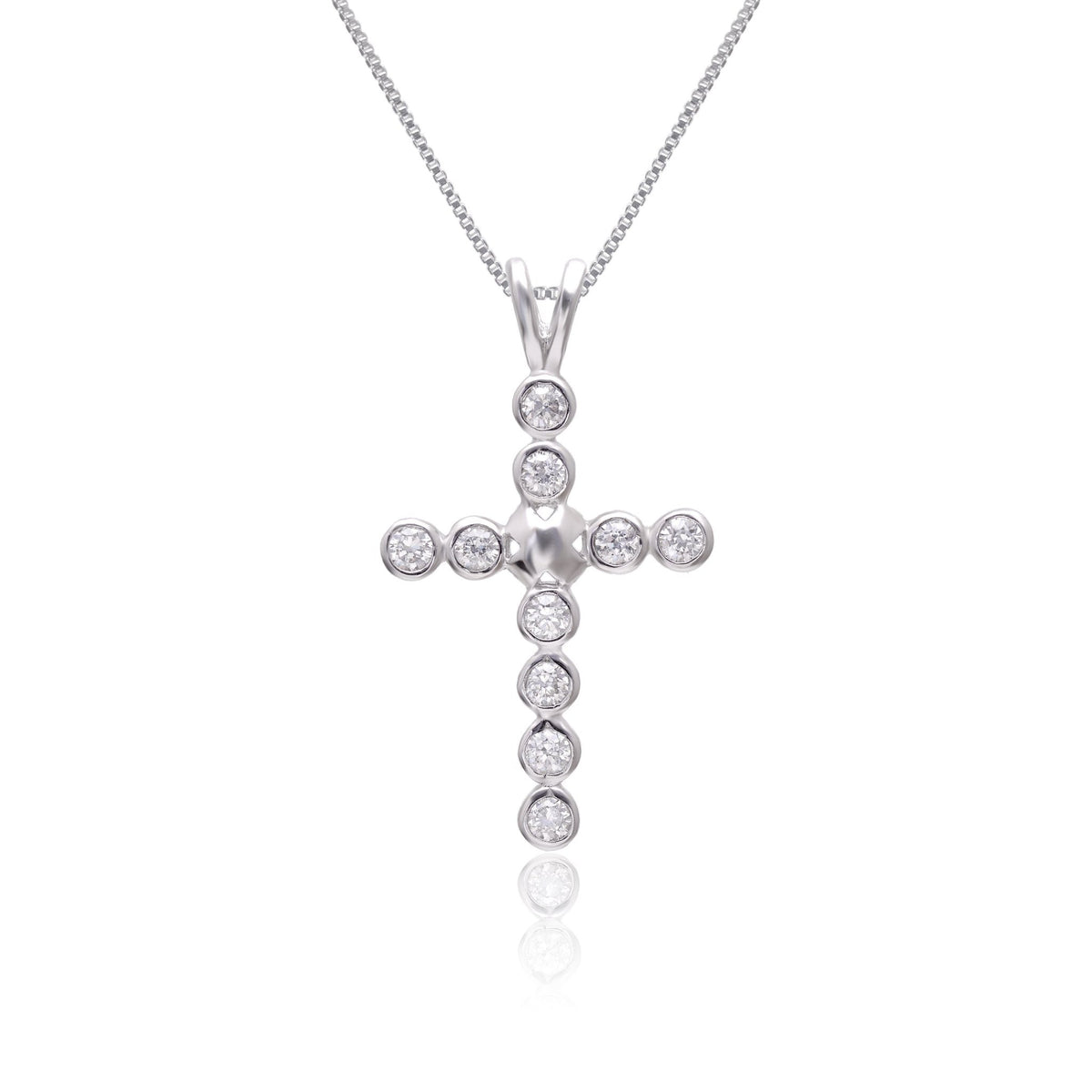 Holy Cross Pure 92.5 Sterling Silver Unisex Pendant with Cz Stones - Pendants