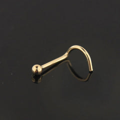 Dot Size Tiny Round 3 MM Gold Plated Nose Pin with wire base of 92.5 Silver