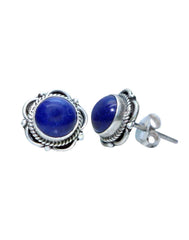 Lapiz Lazuli Stone Studs in 92.5 Sterling Silver - Studs