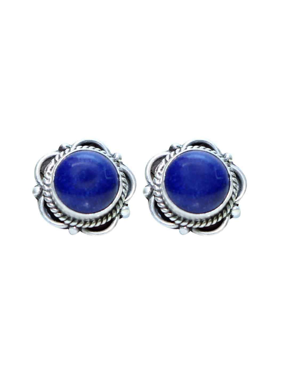 Lapiz Lazuli Stone Studs in 92.5 Sterling Silver - Studs