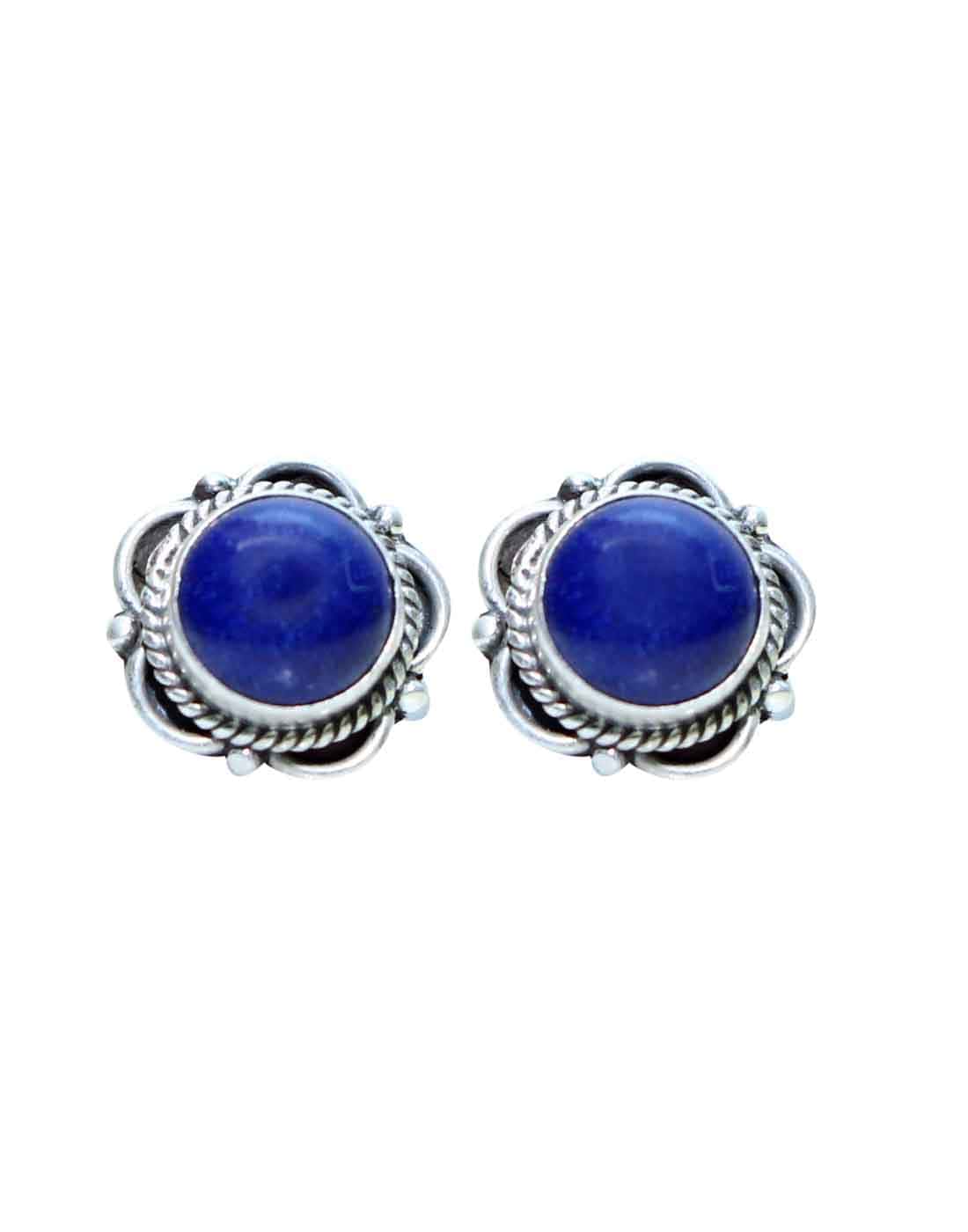 Lapiz Lazuli Stone Studs in 92.5 Sterling Silver - Studs