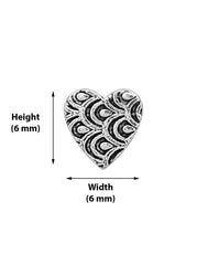 Love Heart Studs in 92.5 Sterling Oxidized Silver - Studs