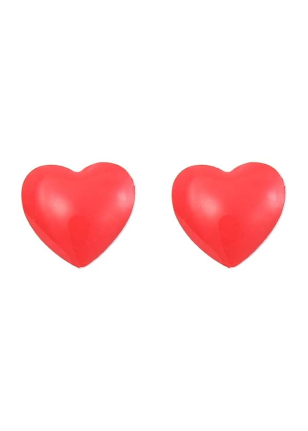 Lovely Red Heart Sterling Silver Elegant Enamel Studs Earrings - Studs