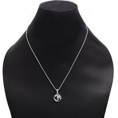 OM 92.5 Sterling Silver Unisex Religious Pendant with Cz Stones and 18 inch Chain - Pendants