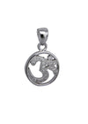 OM 92.5 Sterling Silver Unisex Religious Pendant with CZ Stones Without Chain