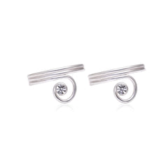 Pair of Adjustable Toe rings in White Cubic Zirconia and 925 Silver - Toe Rings