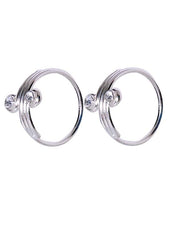 Pair of adjustable Toe rings in White Cubic Zirconia in 925 Silver - Toe Rings
