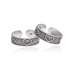 Pair of good looking Oxidized 925 Silver Toe Rings - Toe Rings
