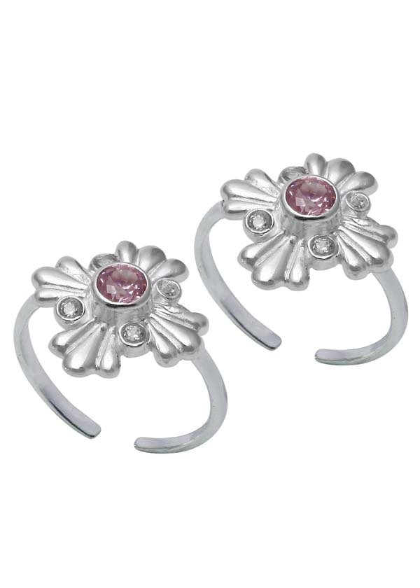 Pretty Cubic Zirconia Toe Rings in 92.5 Sterling Silver - Toe Rings