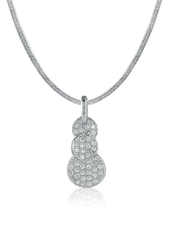 Pure 92.5 Sterling Silver Designer CZ Pendant with Silver Chain - Pendants