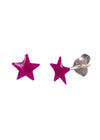 Purple Star  Sterling Silver Enamel Studs Earrings