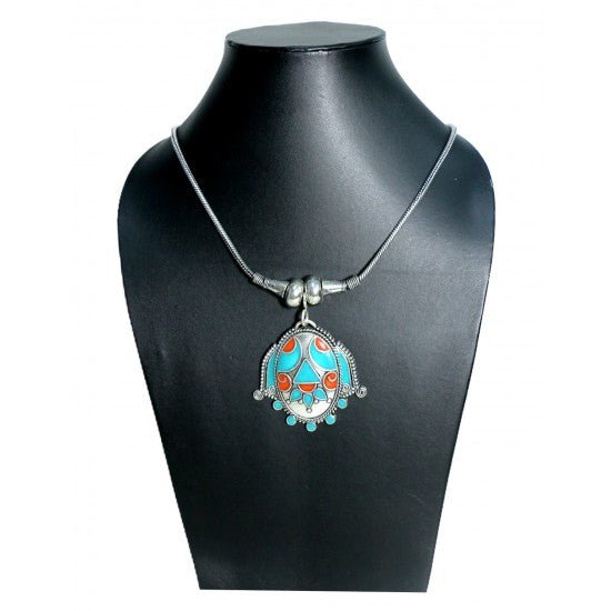 Semi Precious Stones Tribal Look Necklace - Necklace