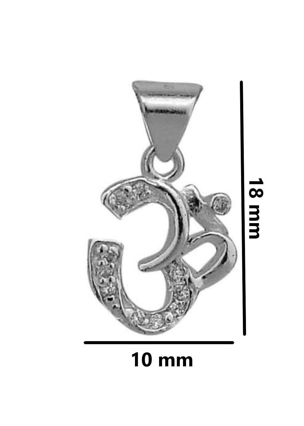 Small OM Pure 92.5 Sterling Silver Unisex Pendant for Boys - Pendants