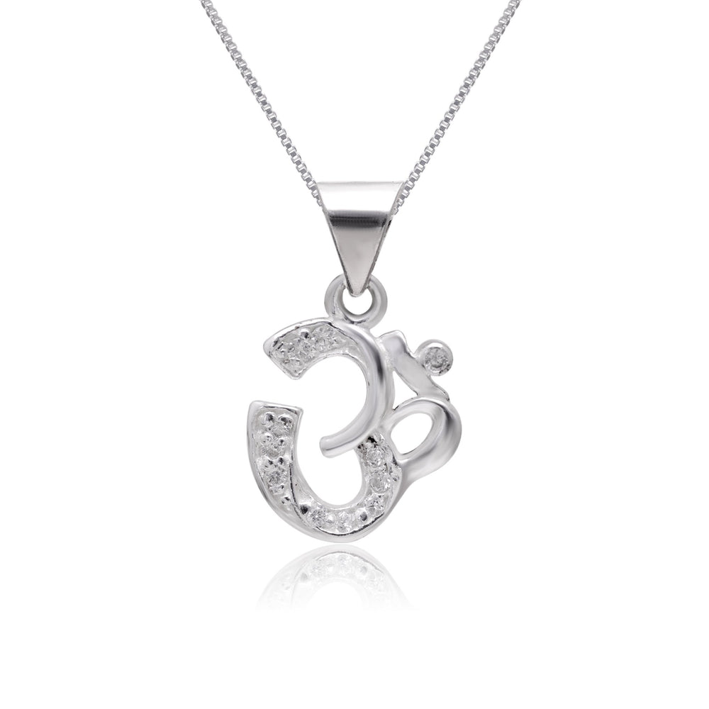 Small OM Pure 92.5 Sterling Silver Unisex Pendant - Pendants