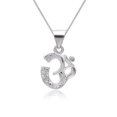 Small OM Pure 92.5 Sterling Silver Unisex Pendant - Pendants