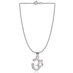 Small OM Pure 92.5 Sterling Silver Unisex Pendant - Pendants