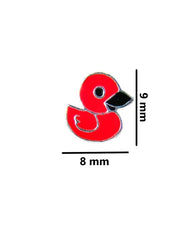 Sterling Silver Cute Red Duck Studs Earrings - Studs
