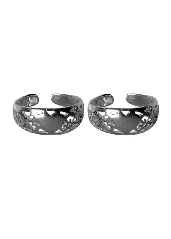Stylish pair of Toe Ring set in 92.5 Silver - Toe Rings