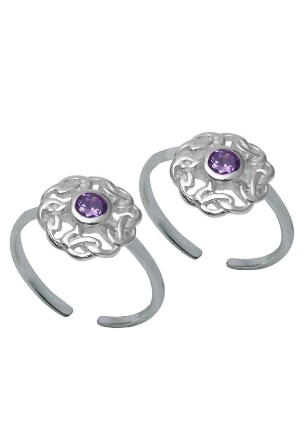 Trendy Cubic Zirconia Toe Rings in 92.5 Sterling Silver - Toe Rings