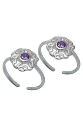 Trendy Cubic Zirconia Toe Rings in 92.5 Sterling Silver - Toe Rings