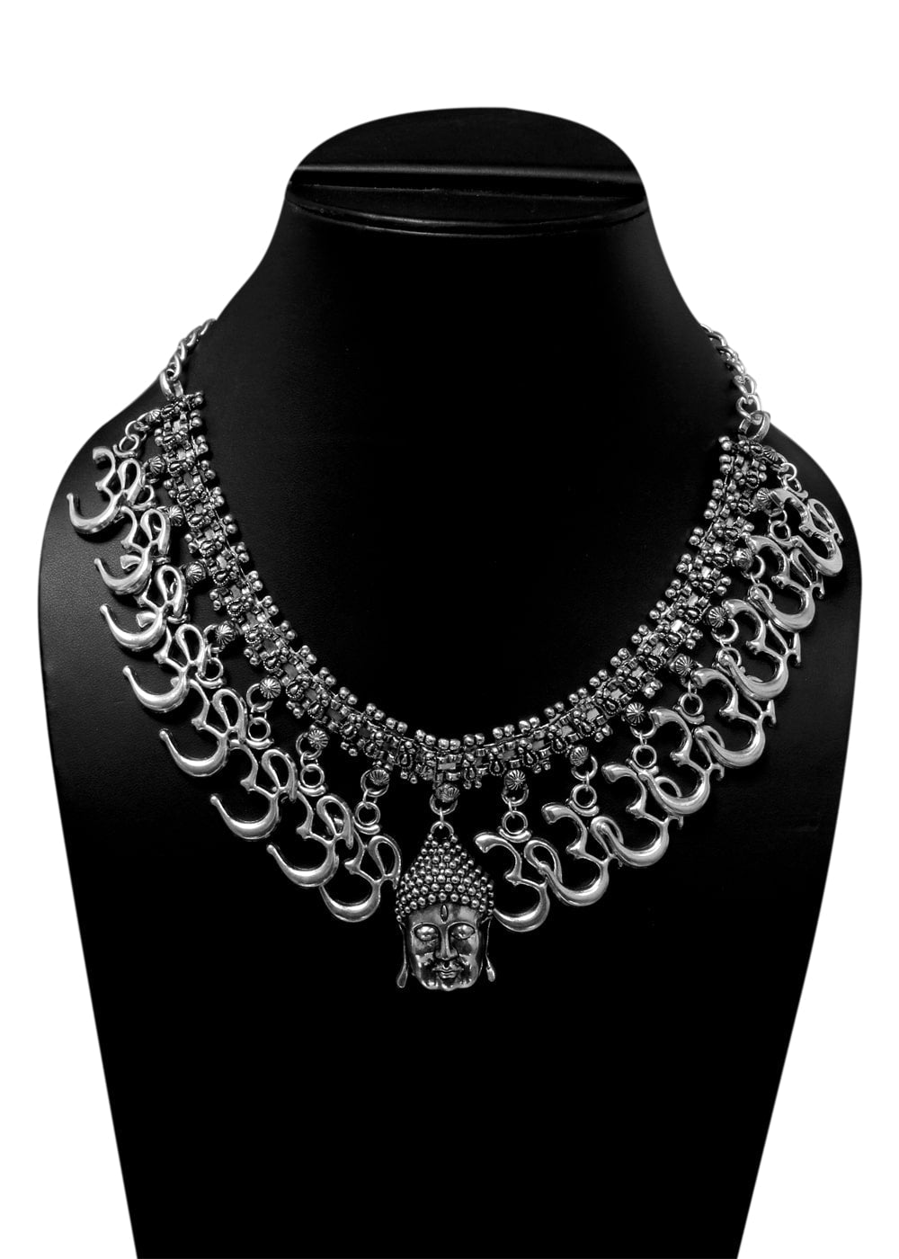 Tribal Statement OM Necklace with Budhha as Center Piece - Necklace